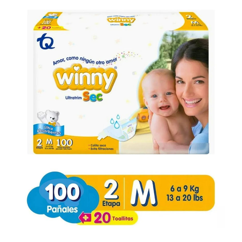 Pañal Winny Ultratrim Sec Etapa 2 x 100 unidades