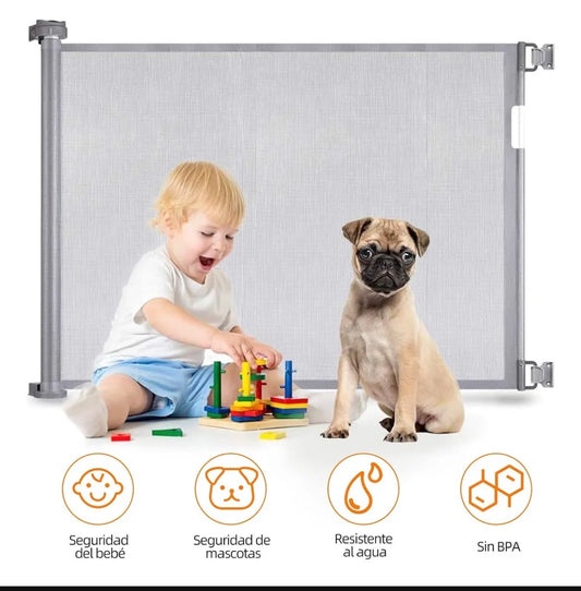 Barrera Puerta Retráctil Seguridad Para Bebes Niños