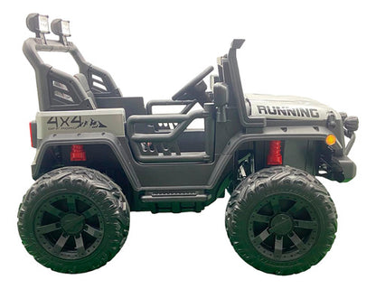 Carro Jeep Eléctrico 2 Puestos 868 Running  Llantas En Goma y Control Remoto Metalizado