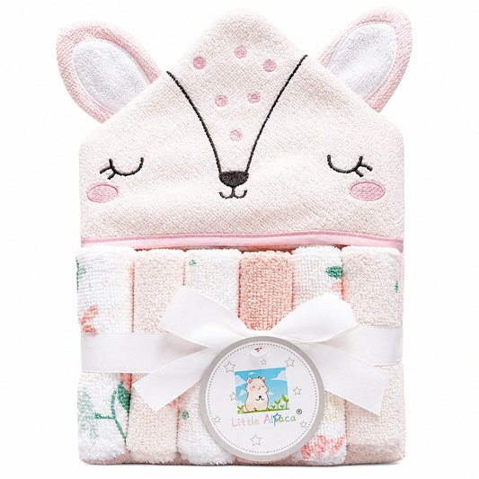 Set Toalla con Capucha y 5 Babitas para Bebé | 6 Diseños