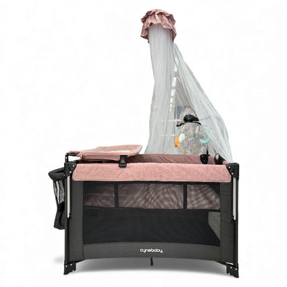 Corral Cuna Colecho Zafiro Deluxe Con Organizador, Móvil musical Electrico y Mecedoras
