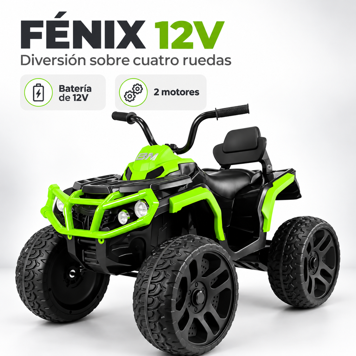 Cuatrimoto Eléctrica Recargable Fénix 12 Voltios Fénix Llantas En Goma Con Control Remoto Prinsel