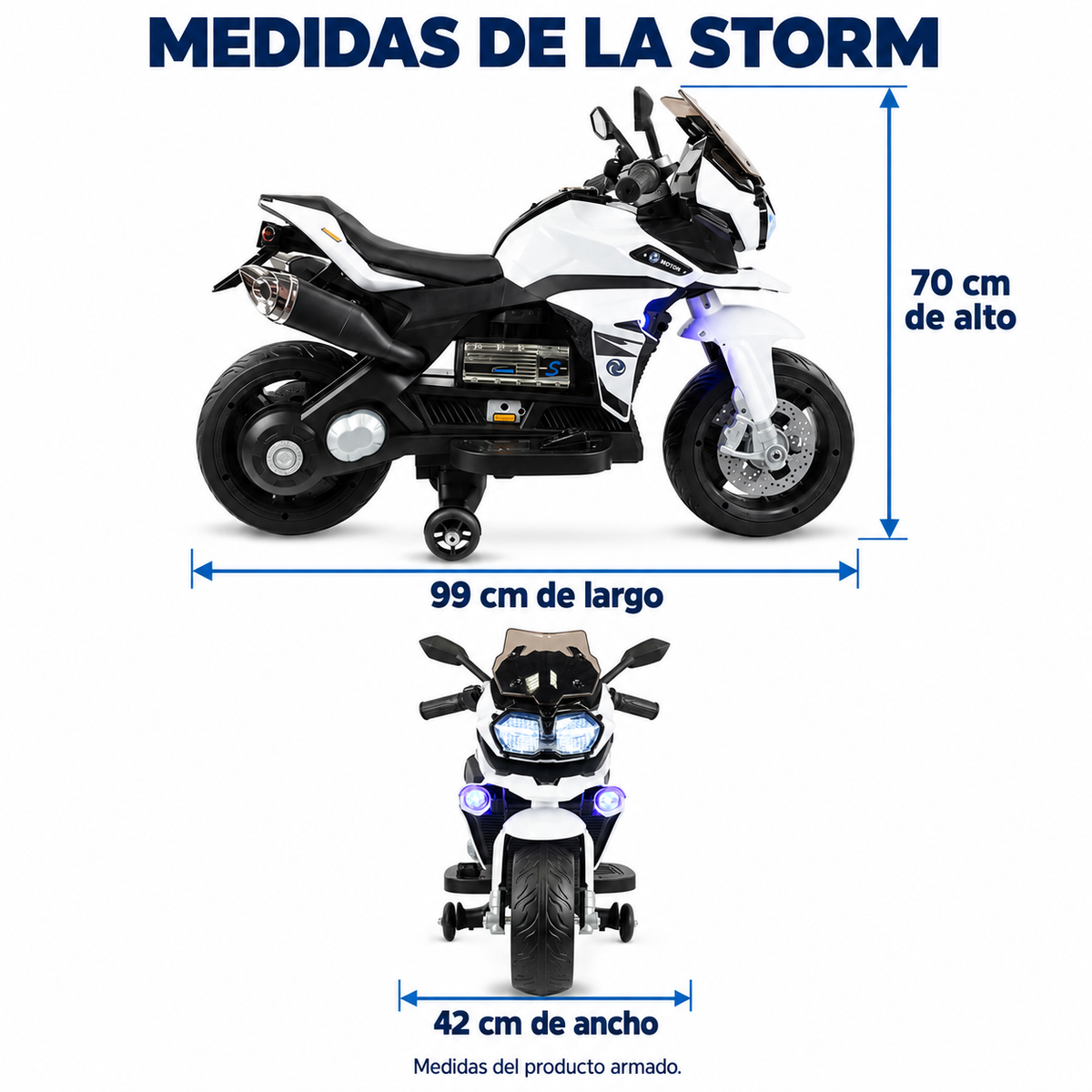 Moto eléctrica infantil Storm Prinsel 6V con llantas en goma