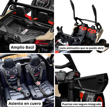 Carro Eléctrico Super Can-am Maverick 4x4 Con Control Remoto 5 Motores Licenciado 24 Voltios