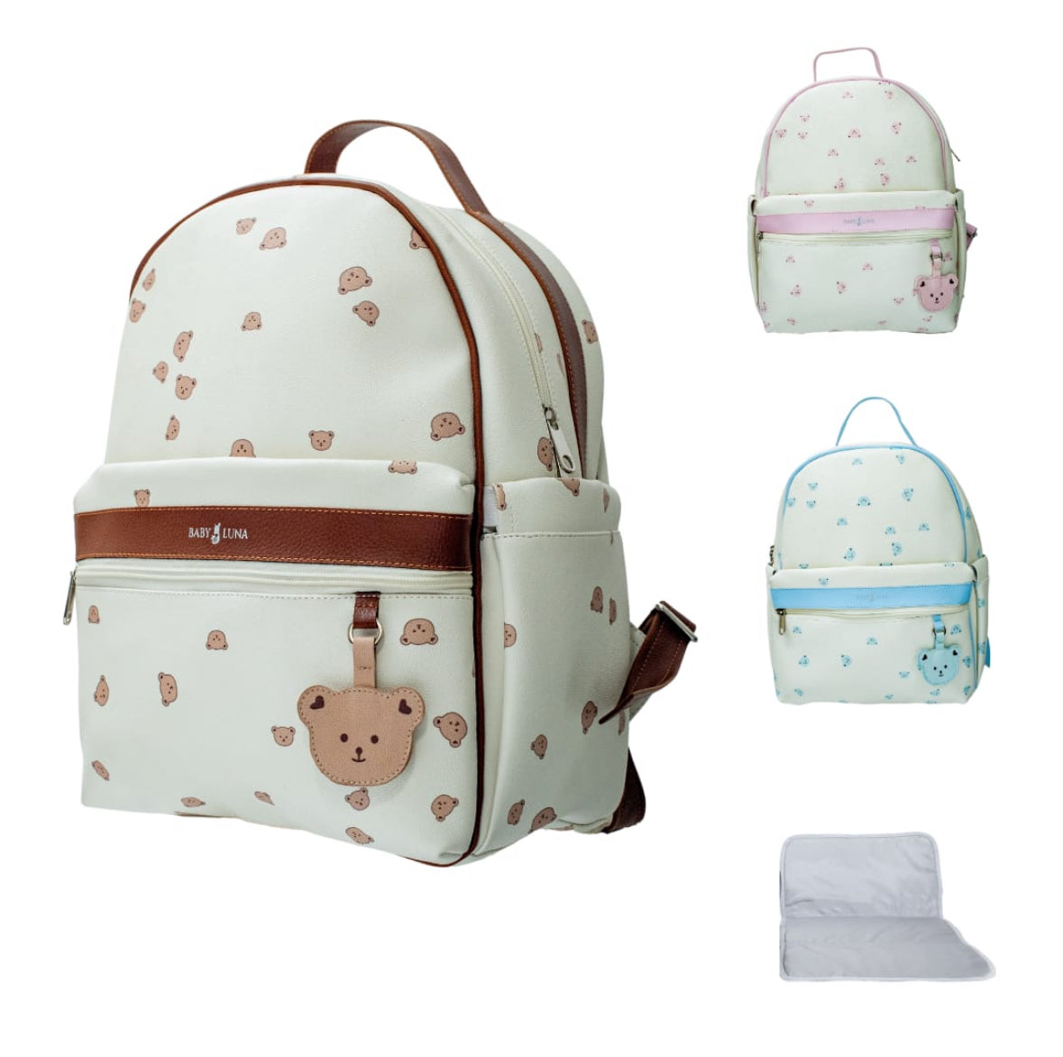 Pañalera Happy Bear En Cuero