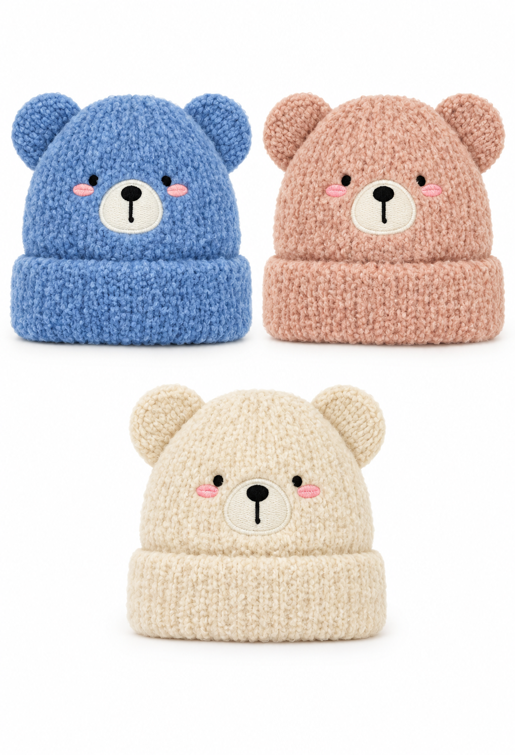 🧸 Gorro infantil de osito con orejitas