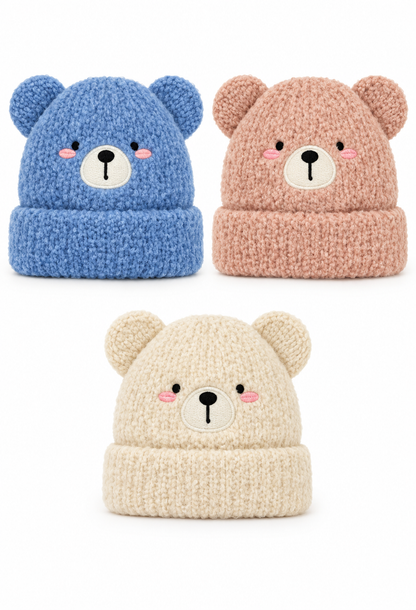 🧸 Gorro infantil de osito con orejitas