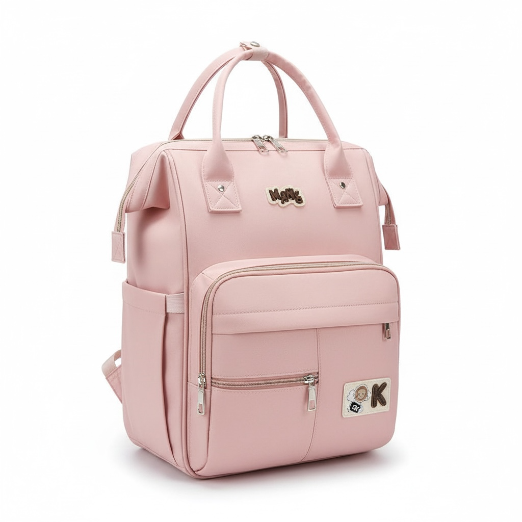 Pañalera Mochila Unicolor con Bolsillo Térmico