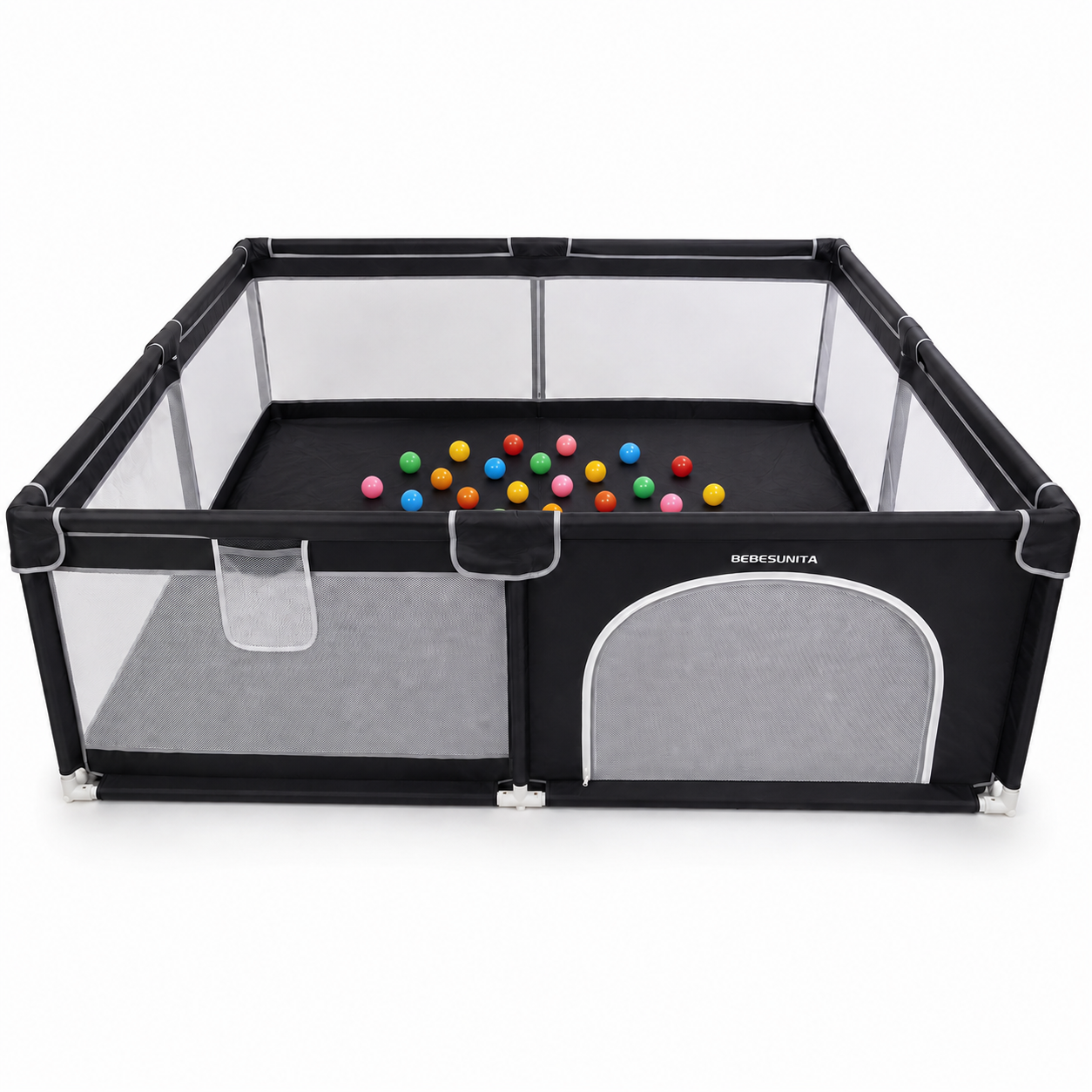 Corral de Juegos Grande 2,00 × 1,80 m con 30 Pelotas Bebesu