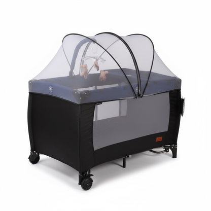 Cuna Corral Campin Luxury En Lino Con Cambiador y Mecedoras Bebesitos