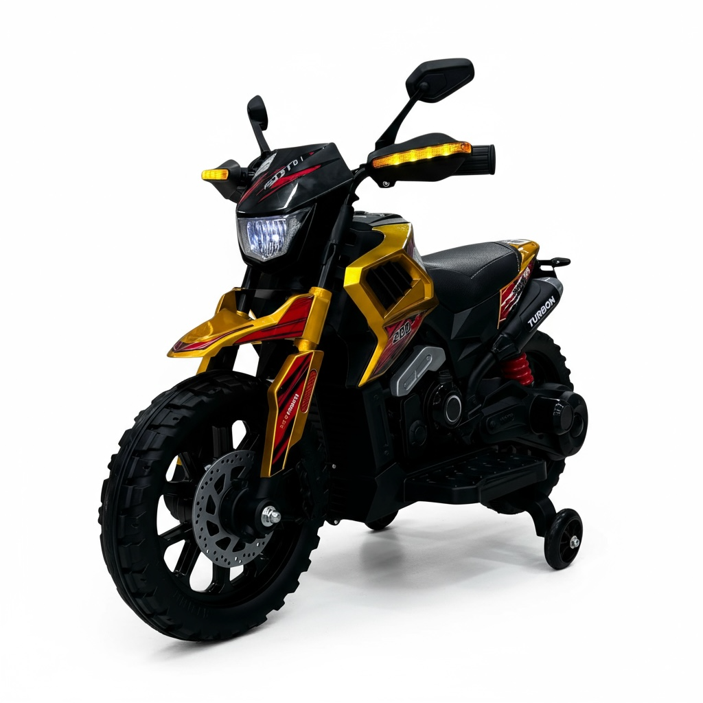 Moto Eléctrica  Cross Con Llantas De Apoyo