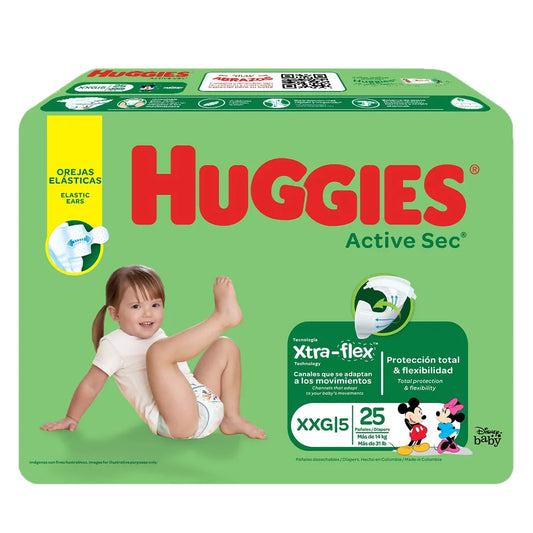 Pañal Huggies Active Sec Etapa 5 x 25 unidades