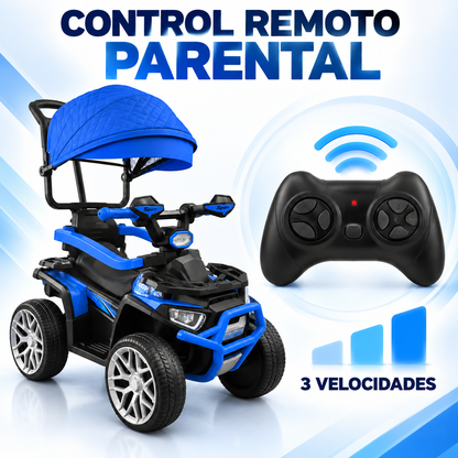Cuatrimoto Eléctrica Infantil 6V Con Control Remoto, Llantas En Goma, 2 Motores y Asiento En Cuero