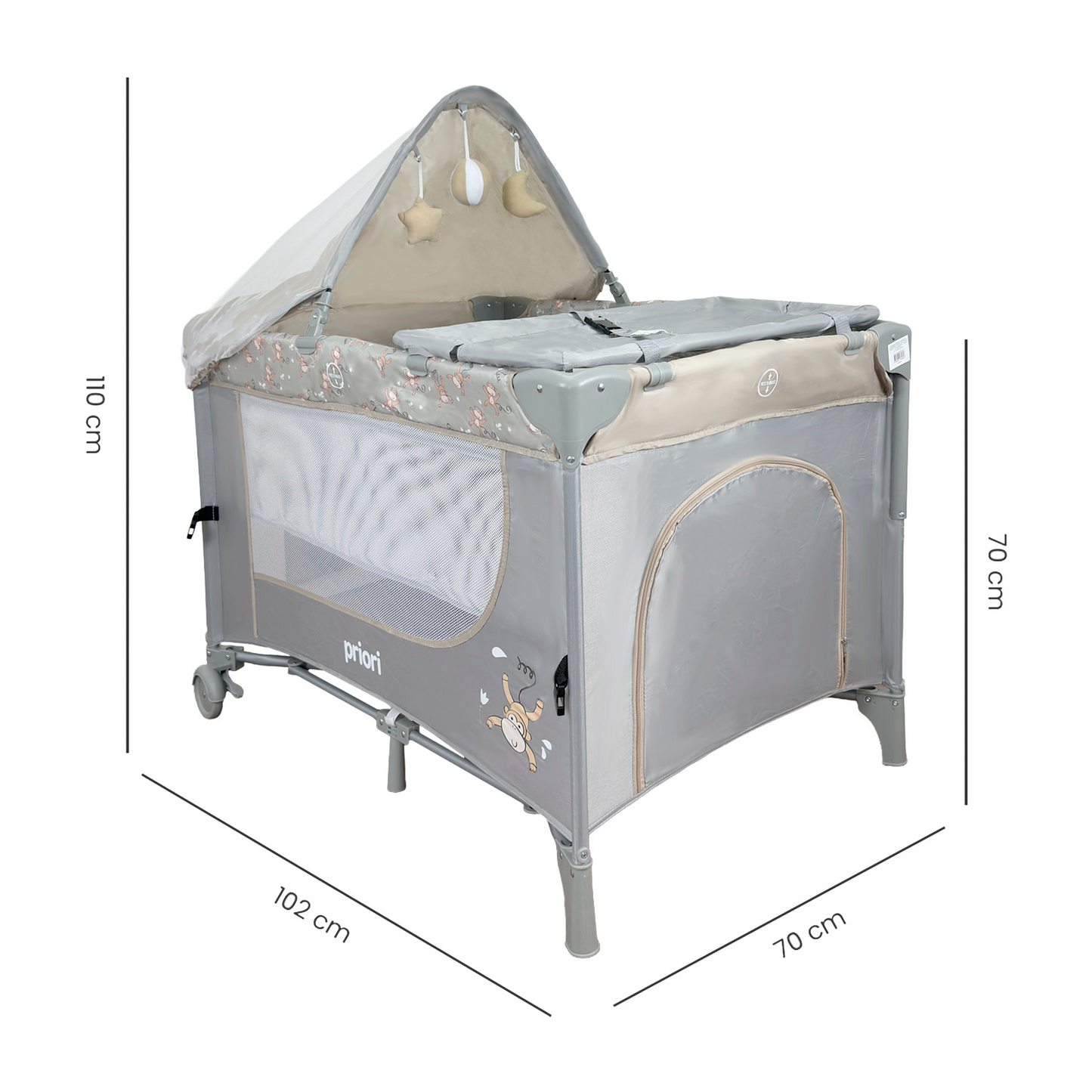 Combo Cuna Colecho Madison Priori + Colchoneta Premium 60 × 90 × 10 cm