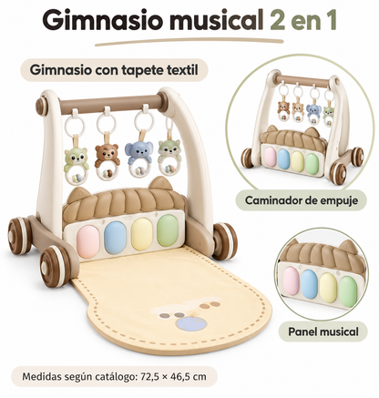 🎹 Gimnasio musical y caminador 2 en 1 — Beige