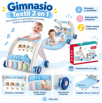 💙 Gym Musical 2 en 1 para Bebé – Gimnasio y Caminador.