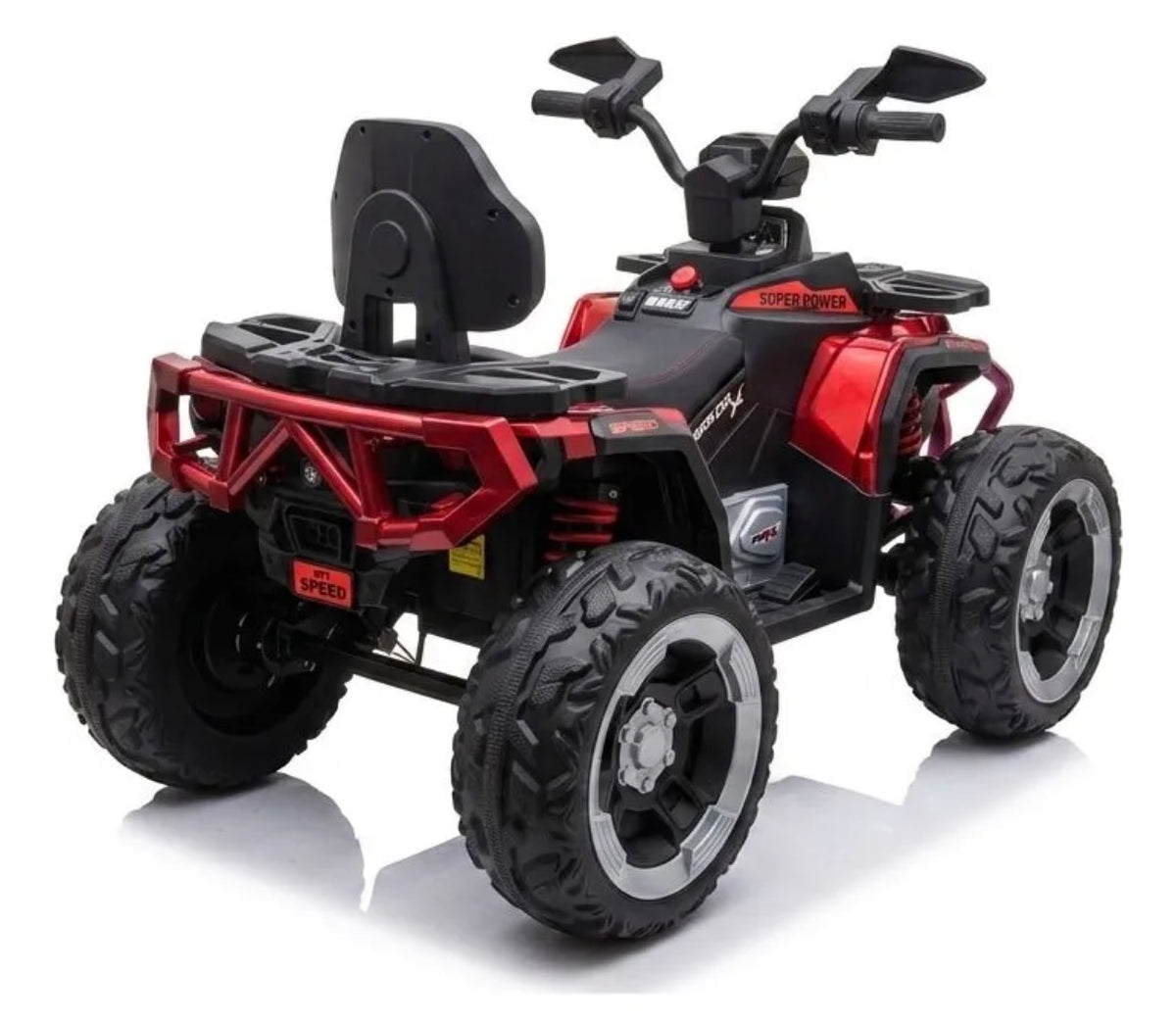Cuatrimoto Eléctrica 4x4 Niños 12v Llantas Goma App Y Cuero Grande
