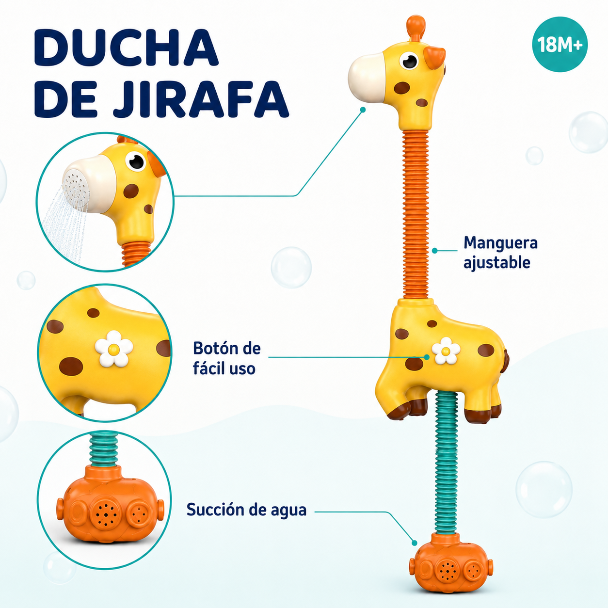Ducha Eléctrica Jirafa para Bebé – Juguete de Baño