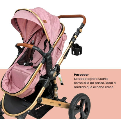 Coche Tipo Moisés Europeo Con Portabebe Yaco Premium