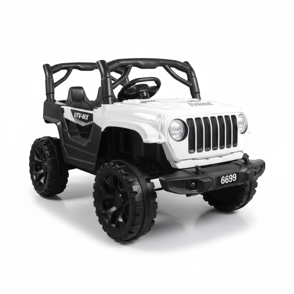 Carro Montable Eléctrico  Cherokee Prinsel Blanco Con Control Remoto