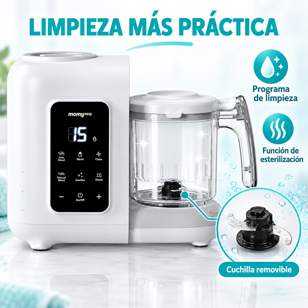 Procesador y Vaporizador de Alimentos para Bebé Momyeasy 5 en 1