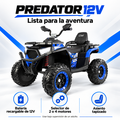 Cuatrimoto Eléctrica Prinsel Predator 12V con Control Remoto Y Llantas En Goma