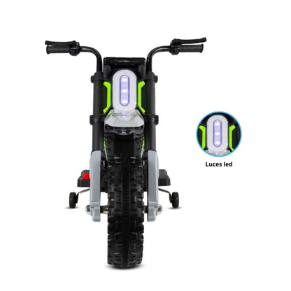 Moto Montable Electrica Para Niños Crosscity XL Verde Marca Prinsel