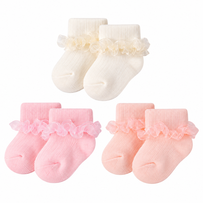 🎀 Set de 3 Pares de Medias para Bebé 💕