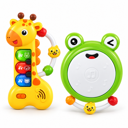 🦒🐸 Set musical de jirafa y ranita: ¡un dúo lleno de ritmo! 🎶