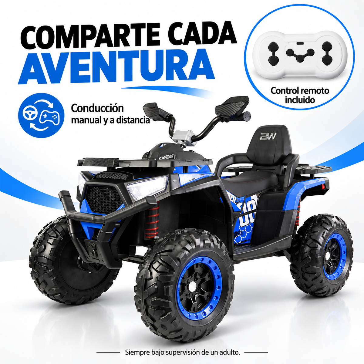 Cuatrimoto Eléctrica Prinsel Predator 12V con Control Remoto Y Llantas En Goma