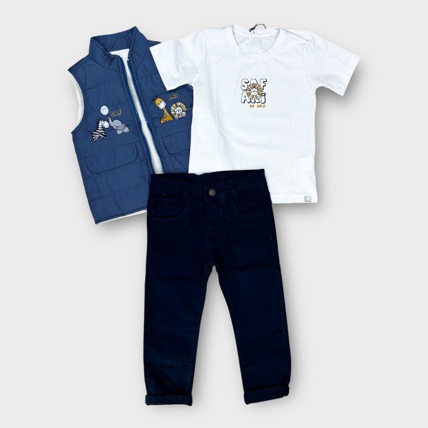 Conjunto 3 Piezas Chaleco Azul