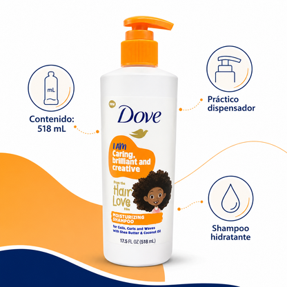 Shampoo Hidratante Dove Hair Love para Rizos 518 ml