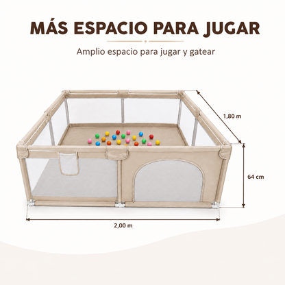 Corral de Juegos Grande 2,00 × 1,80 m con 30 Pelotas Bebesu