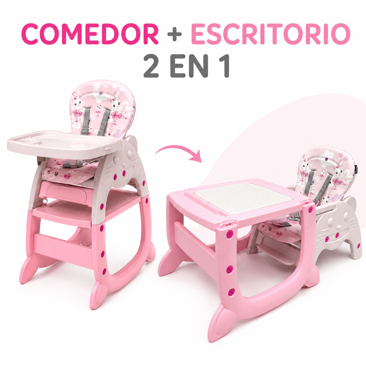 Comedor Escritorio Tower 2 en 1 con Bluetooth y Juego Didáctico Lego
