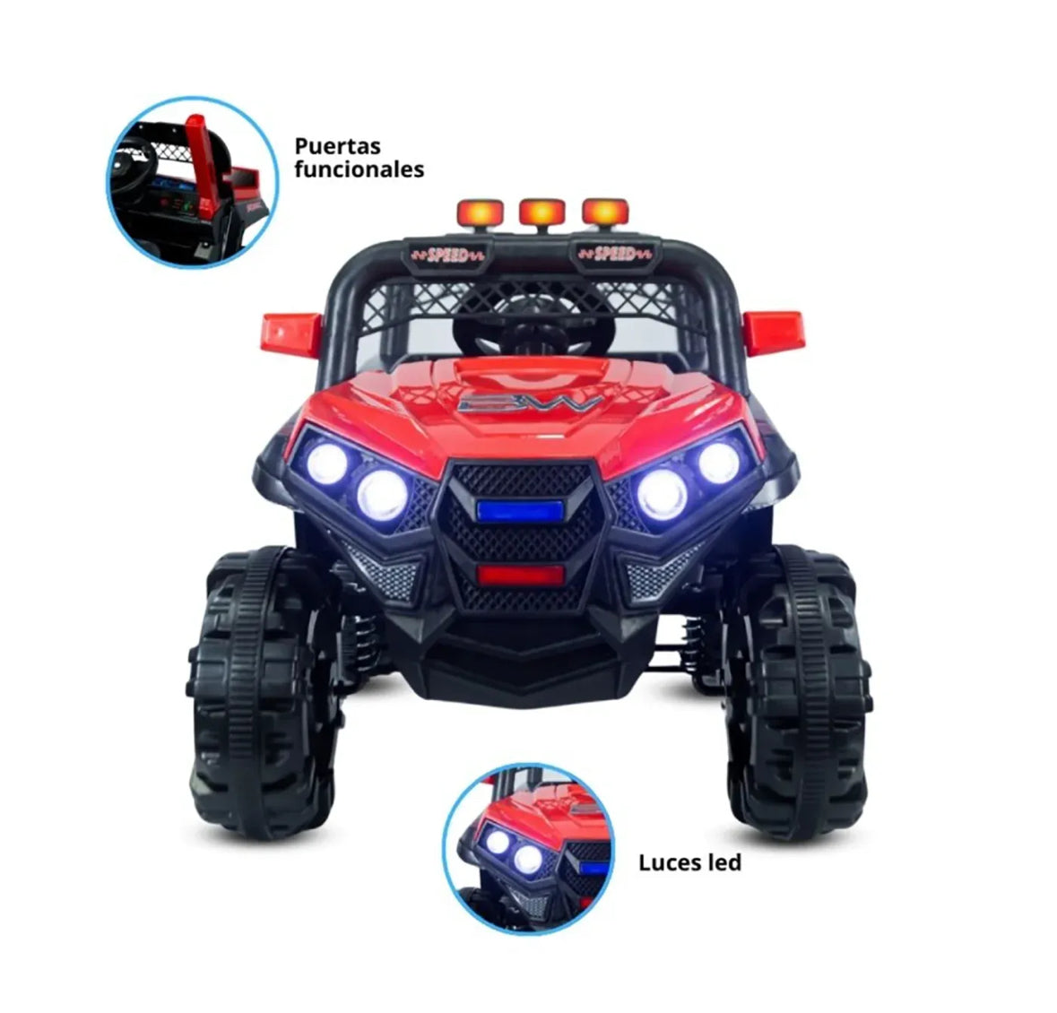 Carro Eléctrico Qatar Rojo 12 V Con Control Remoto Prinsel