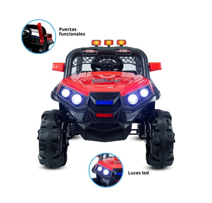 Carro Eléctrico Qatar Rojo 12 V Con Control Remoto Prinsel
