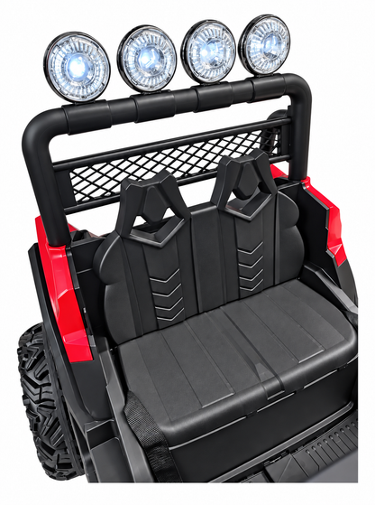 Carro eléctrico infantil Prinsel Distroyer 12V rojo con 4 motores y control Remoto De Dos Puestos