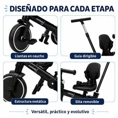 Bici Triciclo 5 en 1 Ryder Plegable y Dirigible Maxibaby
