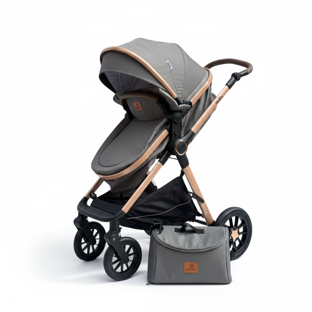 Coche Tipo Moisés Spider  Premium Con Mango Reversible Y Pañalera