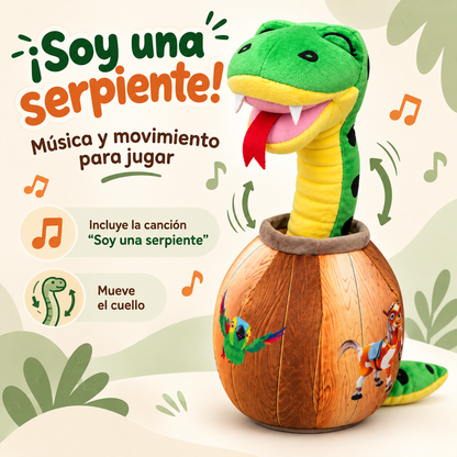 Serpiente Bailarina Musical de Peluche “Soy una Serpiente” – 35 cm Plim Plim