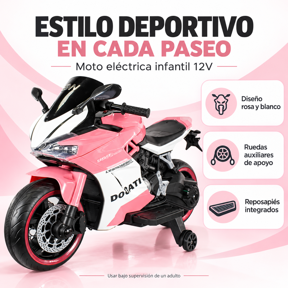 Moto Electrica 12V Tipo Ducati GT Prinsel