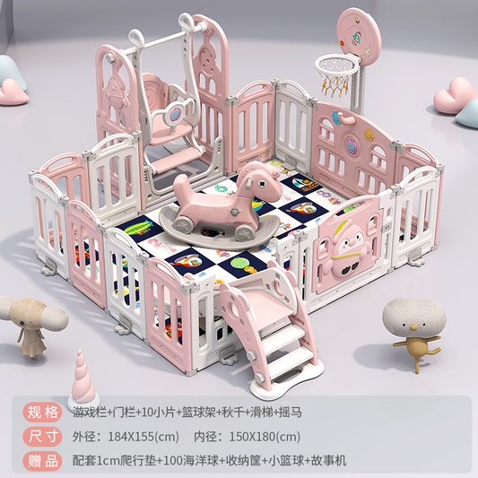 Parque Infantil Premium con Columpio, Resbaladero y Caballito