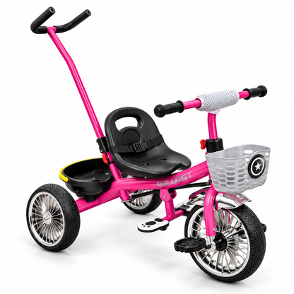 Triciclo paseador infantil con guía y canasta H-026-1
