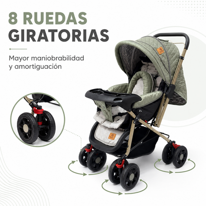 Coche Explorer Con Manija Reversible y Ruedas 360