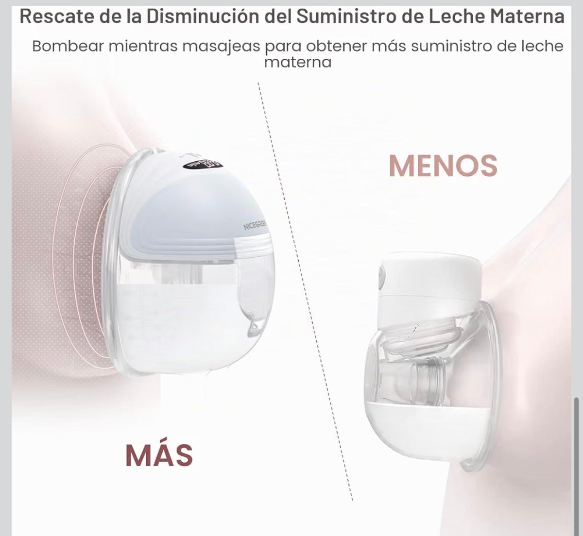 Extractor de Leche Eléctrico Doble NICEGREEN S21 Manos Libres | 3 Modos y 12 Niveles Con Estuche