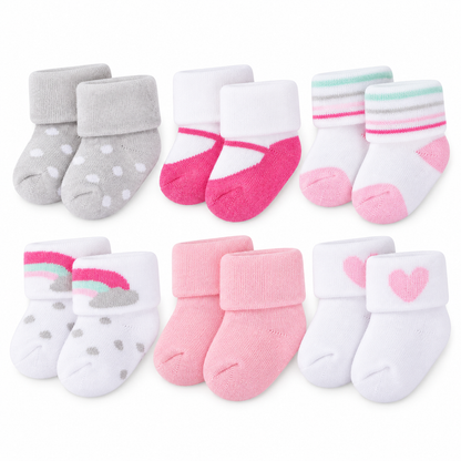Set de 6 Pares de Medias para Recién Nacido