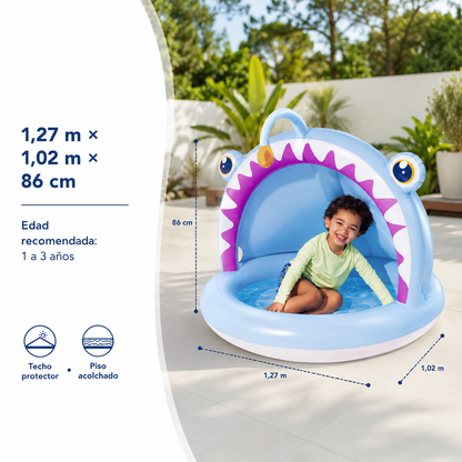 Piscina Infantil Tiburón con Techo Intex 127 cms Diametro