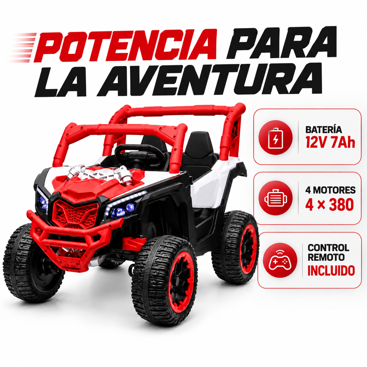 Carro Eléctrico Infantil CAN-AM 611 Para Dos Niños Con Control Remoto Con Llantas En Goma Y Asiento En Cuero
