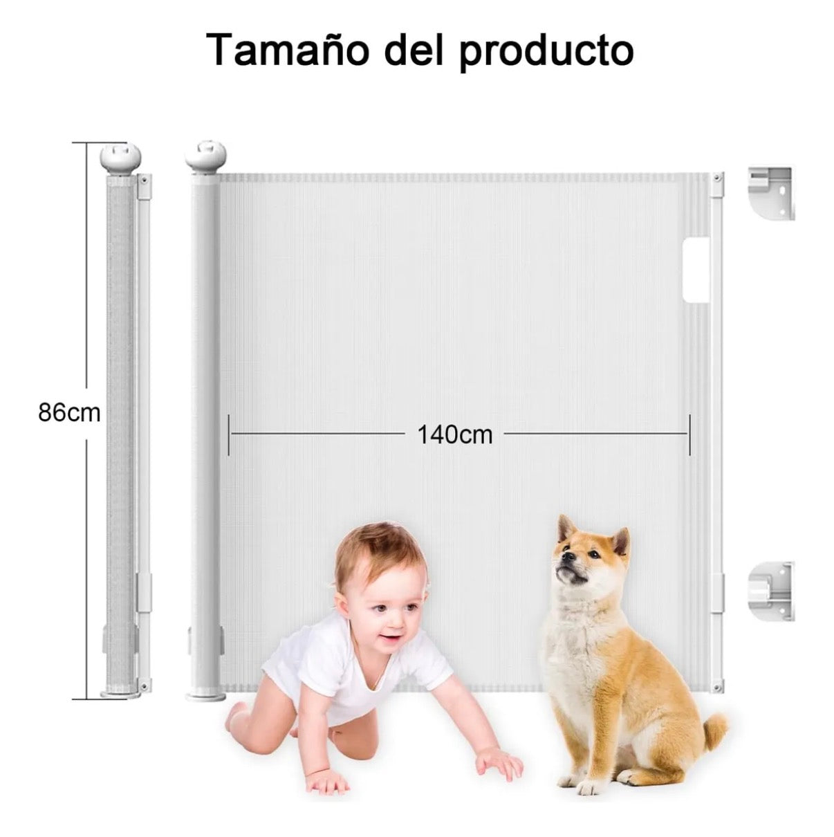 Barrera Puerta Retráctil Seguridad Para Bebes Niños