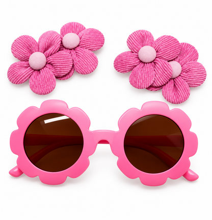 Set infantil de gafas florales + pinzas